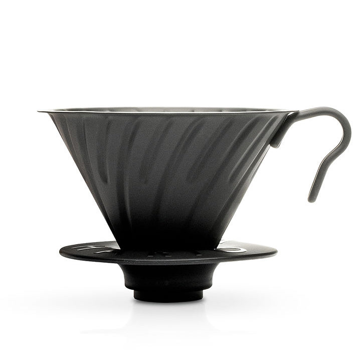 V60 Metal Coffee Dripper 02 - Black coffee brewing equipment