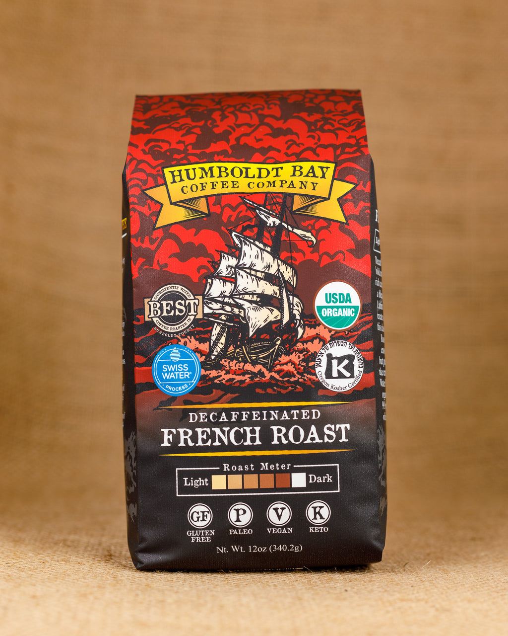 Decaffeinated Organic Swiss Water Process French Roast from Humboldt Bay Coffee