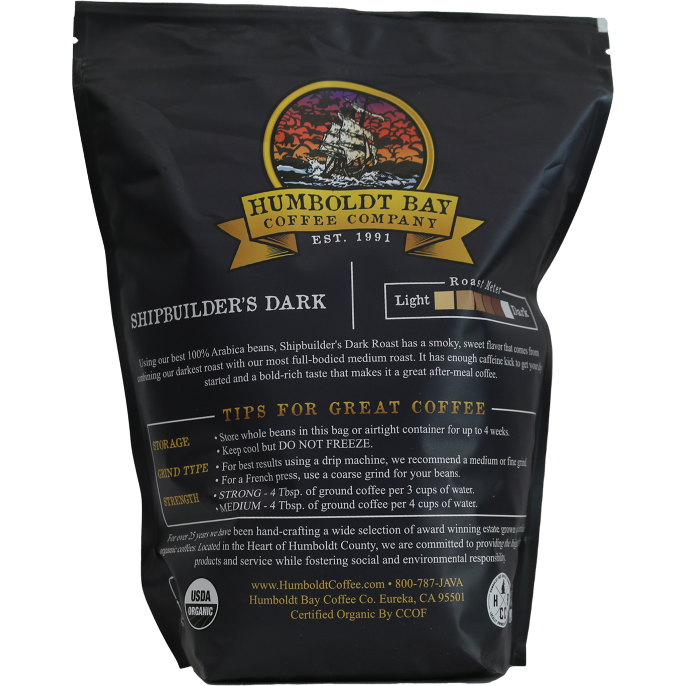 Organic Shipbuilder's Dark Roast 2lbs - Humboldt Bay Coffee Co.